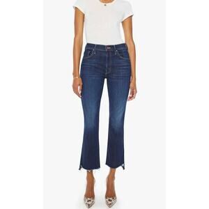 MOTHER Insider Crop Step Fray Bootcut Jeans Off Limits Dark Wash 26